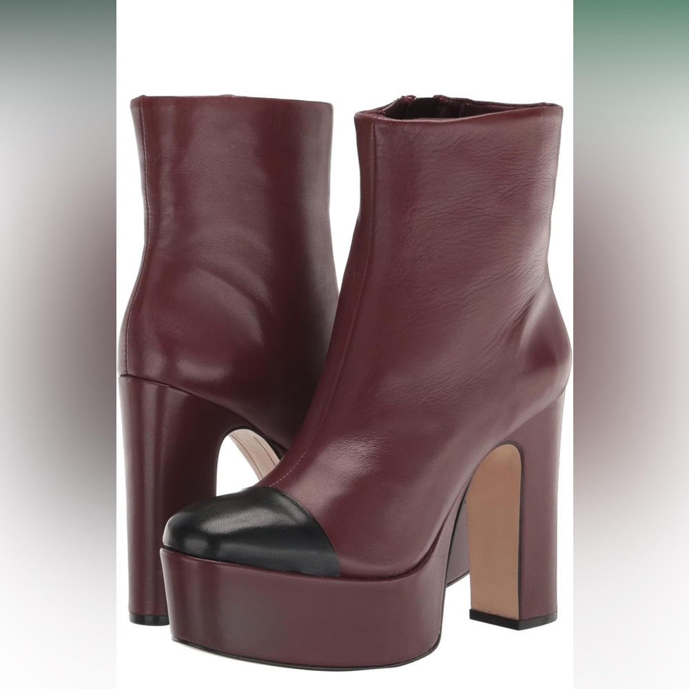 Gorgeous burgundy/black Franco Sarto L-Valeria Ankle Boots😍